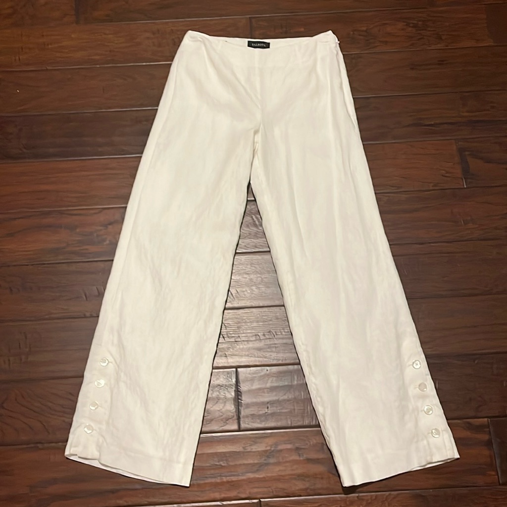 Talbot’s White Palozzo Pants; Size 2